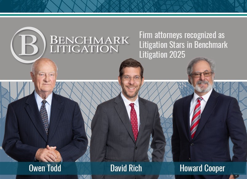 Firm attorneys recognized as Litigation Stars in Benchmark Litigation 2025