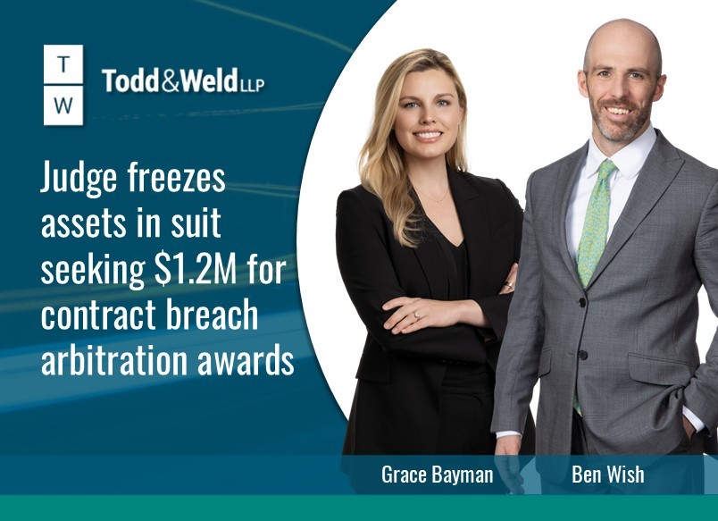 Judge freezes assets in suit seeking $1.2M for contract breach arbitration awards